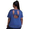 Breathable T-Shirt Oversize Backless Shirts For Women Big Size Rapid Dry Sports Exercise Blue Overszied Heavy T Shirt